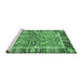 Sideview of Machine Washable Abstract Emerald Green Modern Area Rugs, wshabs3289emgrn