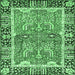 Square Machine Washable Abstract Emerald Green Modern Area Rugs, wshabs3289emgrn