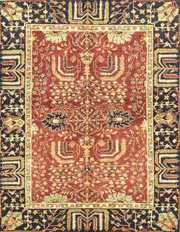 Abstract Brown Red Modern Rug, abs3289