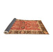 Sideview of Abstract Orange Modern Rug, abs3289org