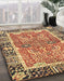 Machine Washable Abstract Brown Red Rug in a Family Room, wshabs3289