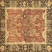 Square Machine Washable Abstract Brown Modern Rug, wshabs3289brn