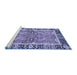 Sideview of Machine Washable Abstract Blue Modern Rug, wshabs3289blu