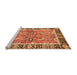 Sideview of Machine Washable Abstract Orange Modern Area Rugs, wshabs3289org