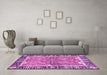 Machine Washable Abstract Purple Modern Area Rugs in a Living Room, wshabs3289pur