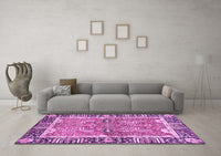 Machine Washable Abstract Purple Modern Rug, wshabs3289pur