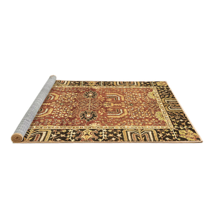 Sideview of Machine Washable Abstract Brown Modern Rug, wshabs3289brn