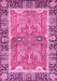 Machine Washable Abstract Pink Modern Rug, wshabs3289pnk