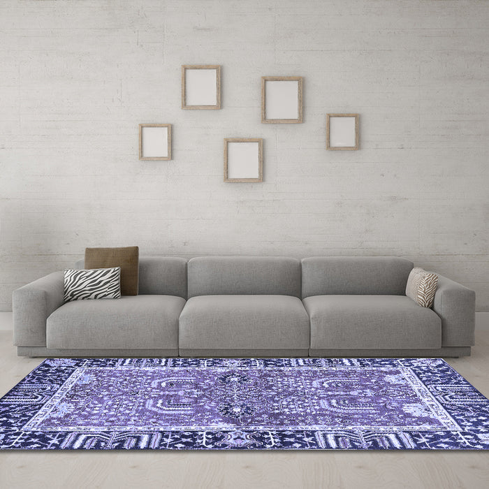 Machine Washable Abstract Blue Modern Rug in a Living Room, wshabs3289blu