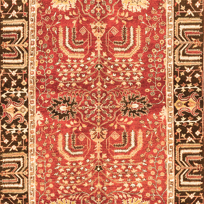 Machine Washable Abstract Orange Modern Area Rugs, wshabs3289org