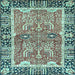 Square Machine Washable Abstract Light Blue Modern Rug, wshabs3289lblu