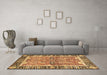 Machine Washable Abstract Brown Modern Rug in a Living Room,, wshabs3289brn