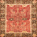 Square Abstract Orange Modern Rug, abs3289org