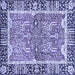 Square Abstract Blue Modern Rug, abs3289blu