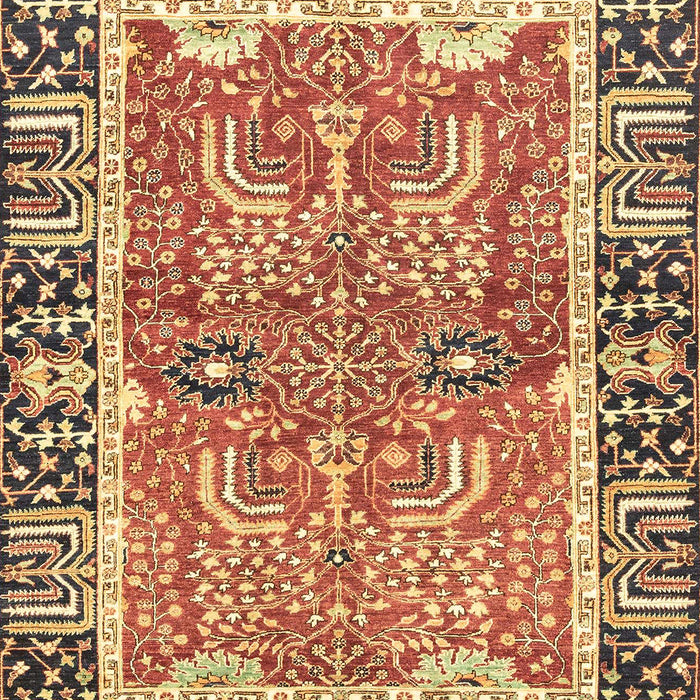Machine Washable Abstract Brown Red Rug, wshabs3289