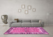 Machine Washable Abstract Pink Modern Rug in a Living Room, wshabs3289pnk