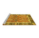 Sideview of Machine Washable Abstract Yellow Modern Rug, wshabs3289yw