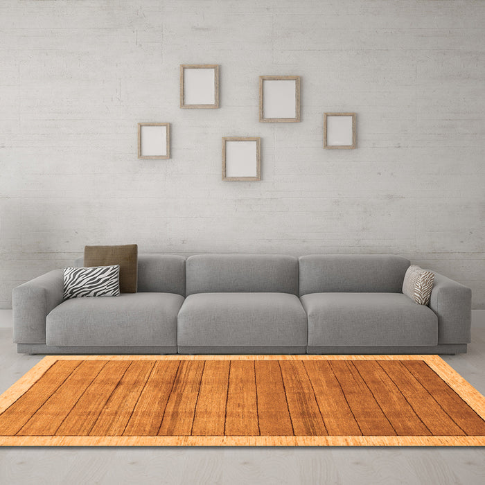 Machine Washable Abstract Orange Modern Area Rugs in a Living Room, wshabs328org