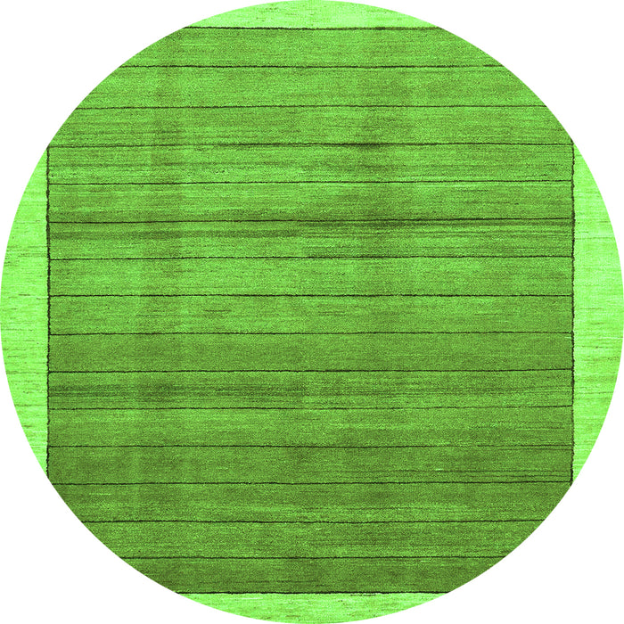 Round Machine Washable Abstract Green Modern Area Rugs, wshabs328grn