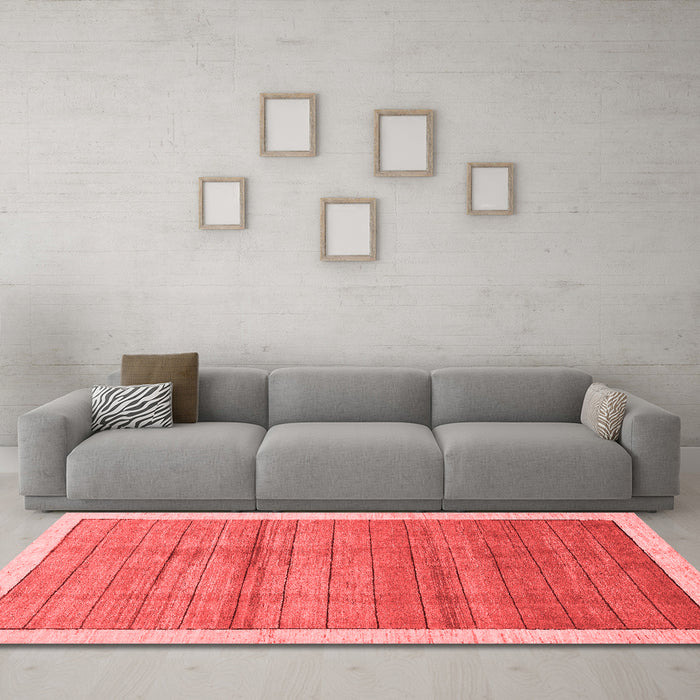 Modern Red Washable Rugs