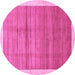 Round Abstract Pink Modern Rug, abs328pnk