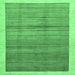 Square Abstract Emerald Green Modern Rug, abs328emgrn