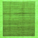 Square Abstract Green Modern Rug, abs328grn