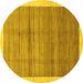 Round Machine Washable Abstract Yellow Modern Rug, wshabs328yw