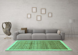 Machine Washable Abstract Turquoise Modern Area Rugs in a Living Room,, wshabs328turq