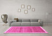 Machine Washable Abstract Pink Modern Rug in a Living Room, wshabs328pnk