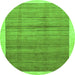 Round Abstract Green Modern Rug, abs328grn