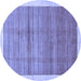 Round Abstract Blue Modern Rug, abs328blu