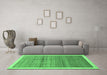 Machine Washable Abstract Emerald Green Modern Area Rugs in a Living Room,, wshabs328emgrn