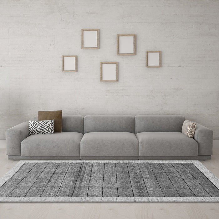 Machine Washable Abstract Gray Modern Rug in a Living Room,, wshabs328gry