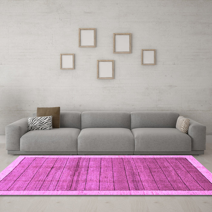 Machine Washable Abstract Purple Modern Area Rugs in a Living Room, wshabs328pur