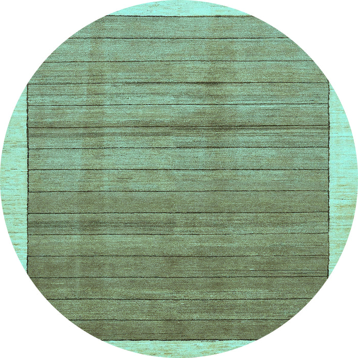 Round Abstract Light Blue Modern Rug, abs328lblu