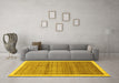 Machine Washable Abstract Yellow Modern Rug in a Living Room, wshabs328yw