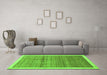 Machine Washable Abstract Green Modern Area Rugs in a Living Room,, wshabs328grn