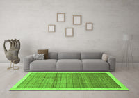 Machine Washable Abstract Green Modern Rug, wshabs328grn