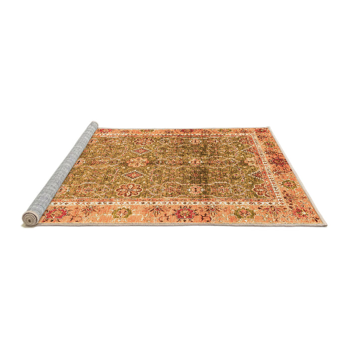 Sideview of Machine Washable Oriental Orange Traditional Area Rugs, wshabs3290org