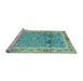 Sideview of Machine Washable Oriental Light Blue Traditional Rug, wshabs3290lblu