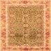 Square Oriental Orange Traditional Rug, abs3290org