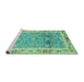 Sideview of Machine Washable Oriental Turquoise Traditional Area Rugs, wshabs3290turq