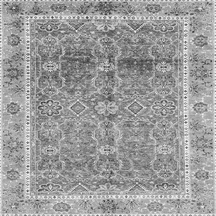 Square Machine Washable Oriental Gray Traditional Rug, wshabs3290gry