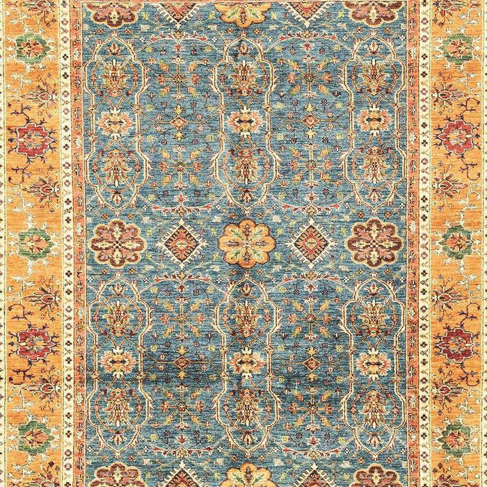 Machine Washable Abstract Dark Gold Brown Rug, wshabs3290