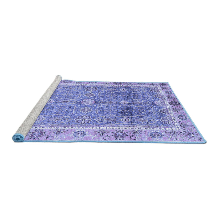 Sideview of Machine Washable Oriental Blue Traditional Rug, wshabs3290blu