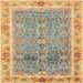 Square Machine Washable Abstract Dark Gold Brown Rug, wshabs3290