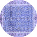 Round Oriental Blue Traditional Rug, abs3290blu