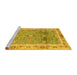 Sideview of Machine Washable Oriental Yellow Traditional Rug, wshabs3290yw