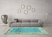 Machine Washable Oriental Light Blue Traditional Rug in a Living Room, wshabs3290lblu